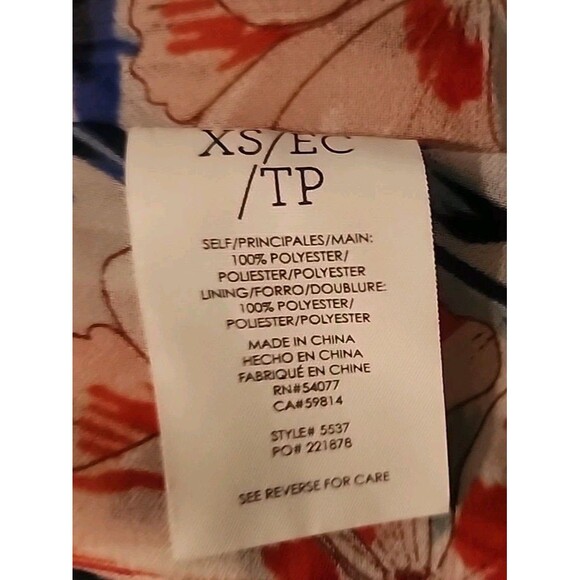 Cabi Womens XS Summer Top Sleeveless Floral Lightweight Breathable blue red - Picture 5 of 8